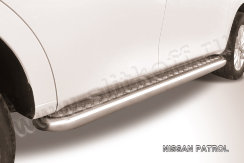 Защита порогов d76 с листом Nissan Patrol (2010-2014)