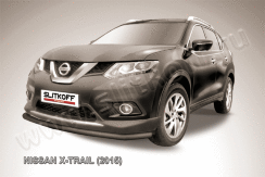 Защита переднего бампера d57 черная Nissan X-Trail (2013-2023)
