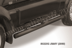 Защита порогов d76 с проступями черная Suzuki Jimny