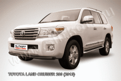 Защита переднего бампера d76 черная Toyota Land Cruiser 200 (2013-2015)