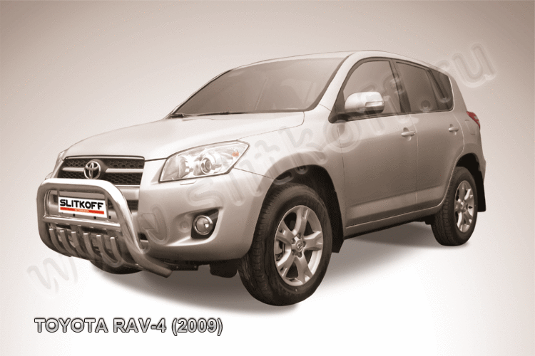 Кенгурятник d76 низкий с защитой картера Toyota Rav-4 (2009-2010)