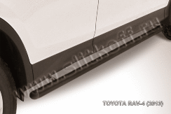 Защита порогов d57 труба черная Toyota Rav-4 (2012-2015)