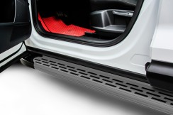 Пороги алюминиевые "Premium Grafit" 1700 графитовые Hyundai TUCSON Turbo (2018-2021)
