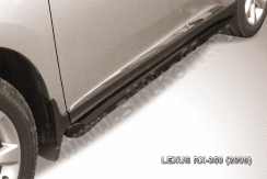 Защита порогов d76 труба с гибами черная Lexus RX-350 (2008-2012)