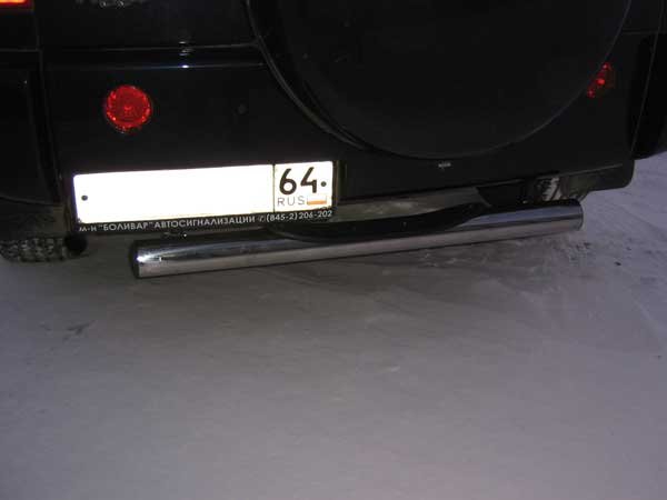 Защита заднего бампера d76 с проступью черная Chery Tiggo (2005-2013)