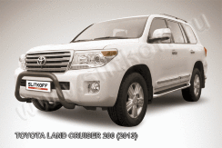 Кенгурятник d76 низкий мини черный Toyota Land Cruiser 200 (2013-2015)