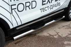 Защита порогов d76 с проступями Ford Explorer (2015-2018)
