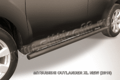 Защита порогов d57 труба черная Mitsubishi Outlander XL (2009-2013)