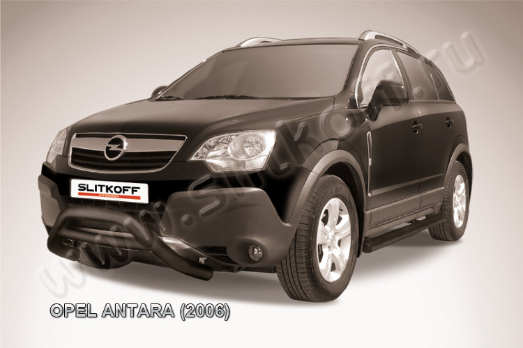Кенгурятник d76 низкий черный Opel Antara (2006-2011)