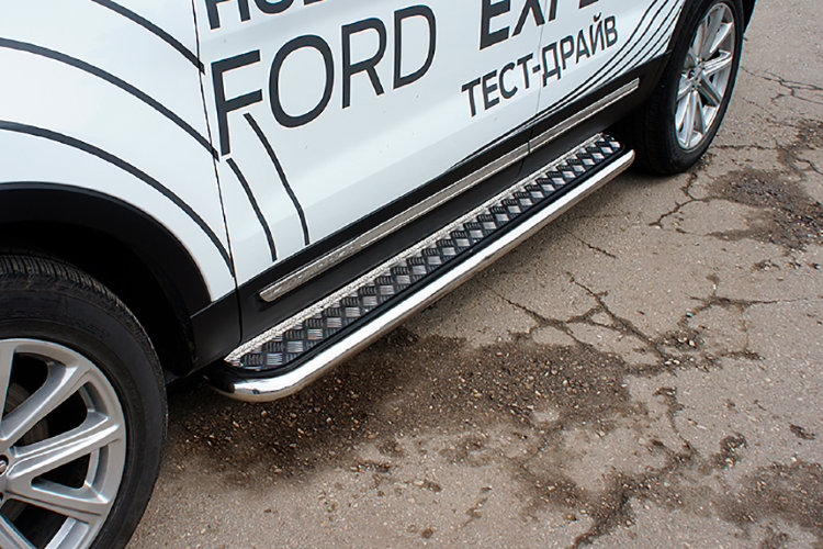 Защита порогов d57 с листом Ford Explorer (2015-2018)