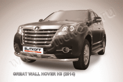 Защита переднего бампера d57 Great Wall Hover H3 (2014)