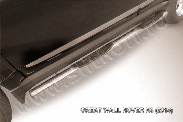 Защита порогов d76 с проступями Great Wall Hover H3 (2014-2016)
