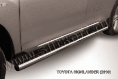 Защита порогов d76 труба Toyota Highlander (2010-2013)