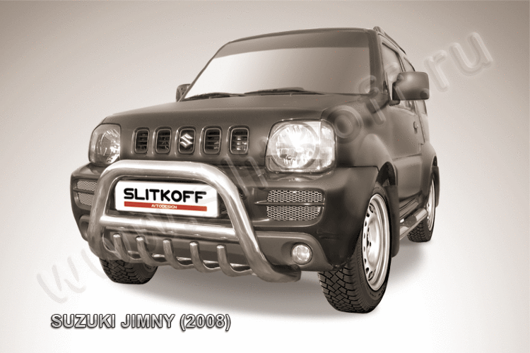 Кенгурятник d76 низкий с защитой картера Suzuki Jimny (1998-2019)