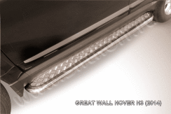 Защита порогов d57 с листом усиленная Great Wall Hover H3 (2014)