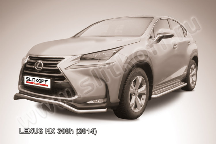 Защита переднего бампера d57 волна Lexus NX-300h (2014-2021)
