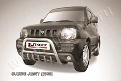 Кенгурятник d57 низкий c защитой картера Suzuki Jimny (1998-2019)