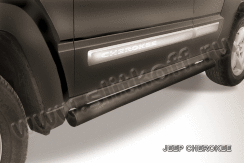 Защита порогов d76 труба черная Jeep Cherokee KK (2007-2012)