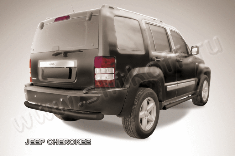 Защита заднего бампера d76 черная Jeep Cherokee KK (2007-2012)