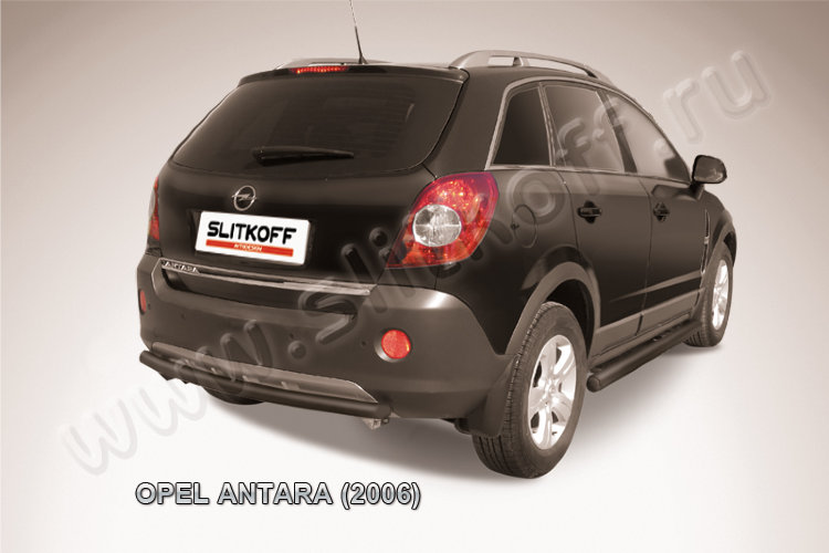 Защита заднего бампера d57 черная Opel Antara