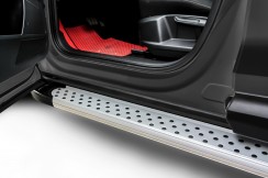 Пороги алюминиевые "Standart Silver" 1700 серебристые Mazda CX-5 (2011-2017)