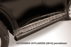 Защита порогов d57 труба черная Mitsubishi Outlander (2014)