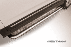 Защита порогов d57 с листом усиленная Chery Tiggo 5 (2014-2016)