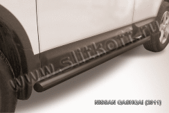Защита порогов d76 труба черная Nissan QASHQAI (2011)