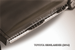 Защита порогов d76 с проступями Toyota Highlander (2014-2016)