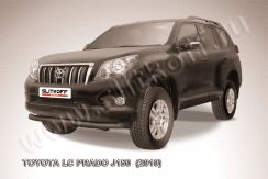 Защита переднего бампера d76 черная Toyota Land Cruiser Prado (2010)