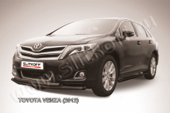 Защита переднего бампера d57+d57 двойная черная Toyota Venza (2012-2017)