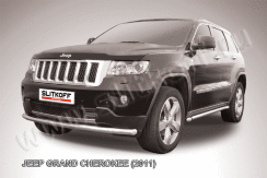 Защита переднего бампера d57 радиусная Jeep Grand Cherokee (2010-2013)