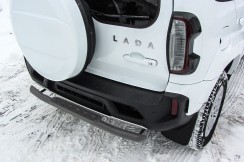 Защита заднего бампера d57 со ступенькой стальной серебристая Lada Niva Travel (2021)