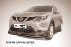 Защита переднего бампера d76 черная Nissan Qashqai (2013-2019)