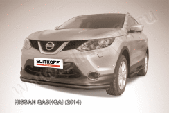 Защита переднего бампера d57 черная Nissan Qashqai (2013-2019)