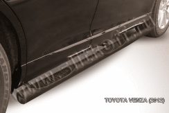 Защита порогов d76 с проступями черная Toyota Venza (2012)