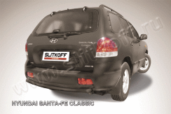 Защита заднего бампера d57 черная Hyundai Santa-Fe Classic Таганрог (2000-2012)