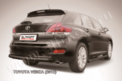 Защита заднего бампера d76 радиусная черная Toyota Venza (2012-2017)