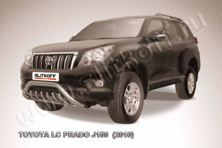 Кенгурятник d76 низкий мини с защитой картера Toyota Land Cruiser Prado J150 (2009-2013)