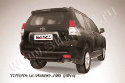 Защита заднего бампера d76 короткая черная Toyota Land Cruiser Prado (2010)