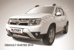 Защита переднего бампера d57 бампера черная Renault Duster (2015-2021)