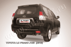 Защита заднего бампера d57 короткая черная Toyota Land Cruiser Prado (2010)