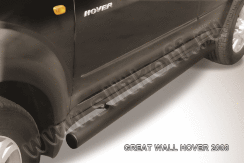 Защита порогов d76 труба черная Great Wall Hover (2005-2010)