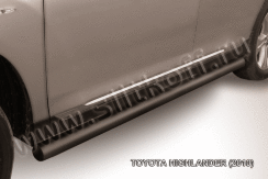 Защита порогов d76 труба черная Toyota Highlander (2010)