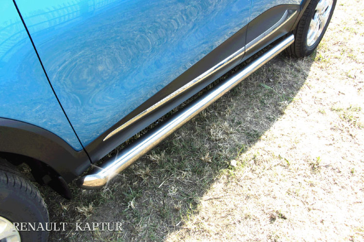 Защита порогов d76 труба Renault Kaptur 4WD (2012-2019)
