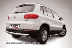 Защита заднего бампера d76 радиусная Volkswagen Tiguan (2011-2016)