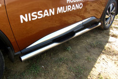 Защита порогов d76 с проступями Nissan Murano (2014-2023)