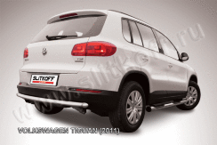 Защита заднего бампера d57 радиусная Volkswagen Tiguan (2011-2016)
