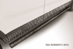 Защита порогов d76 труба черная Kia Sorento (2012-2021)