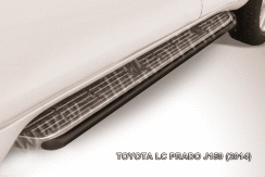 Защита штатного порога d42 черная Toyota Land Cruiser Prado J150 (2013-2017)